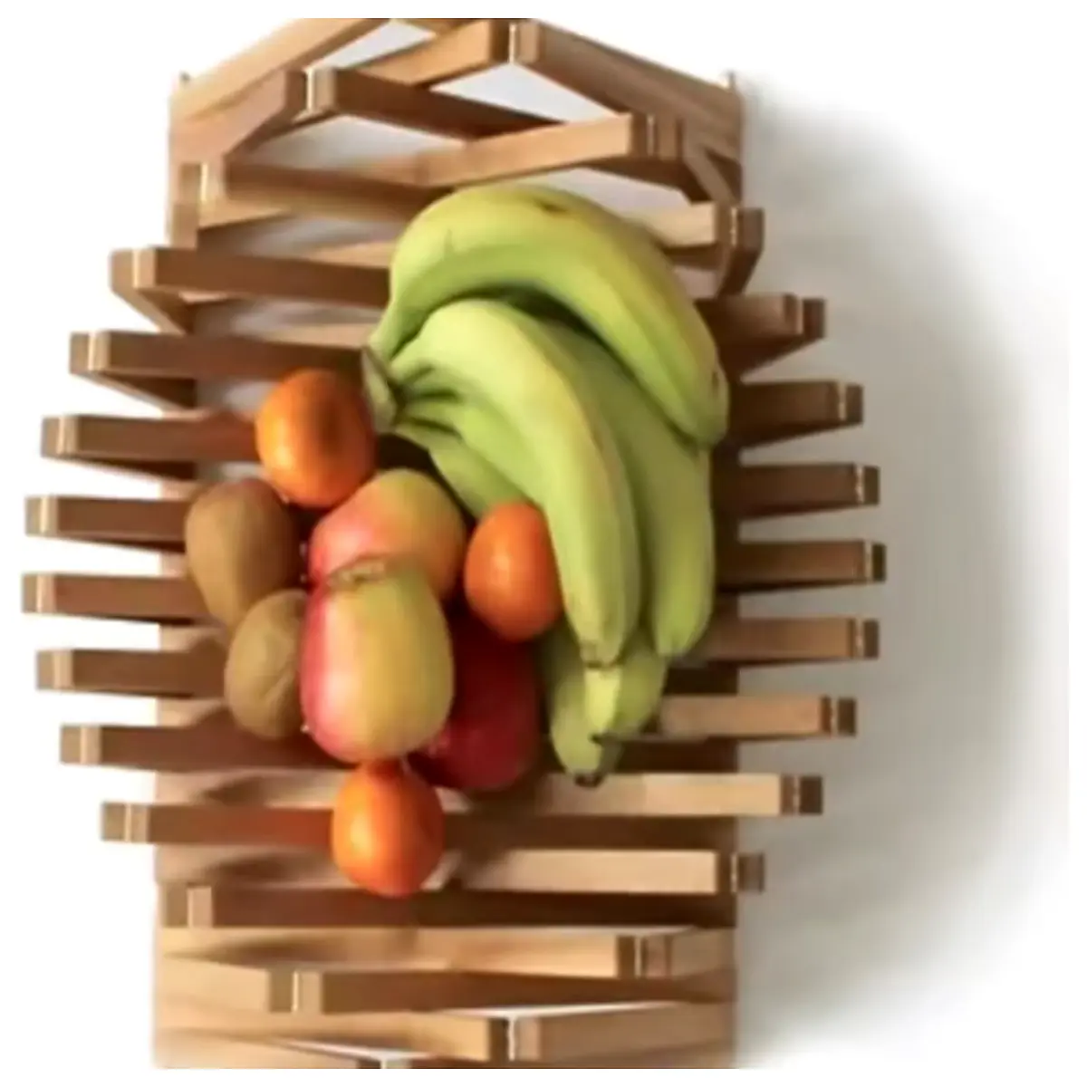 modern folding fruit basket for kitchen counter collapsible salad bowl organizer with lid space saving serving platter