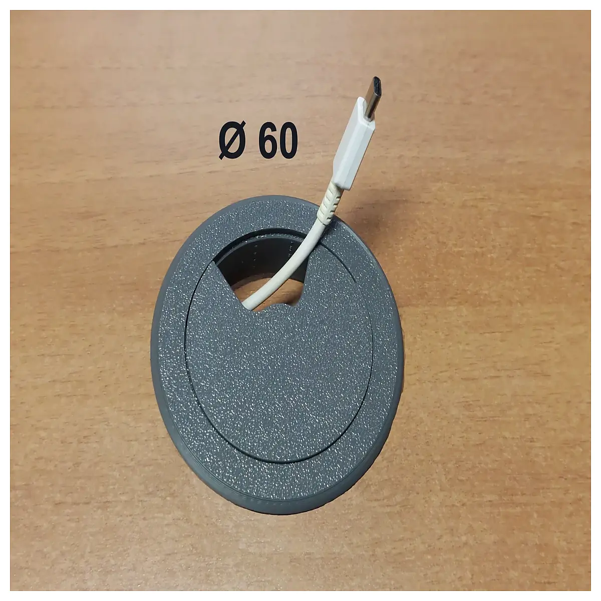 desk cable grommet with rotating lid hole cover for wire management desktop cord organizer insert