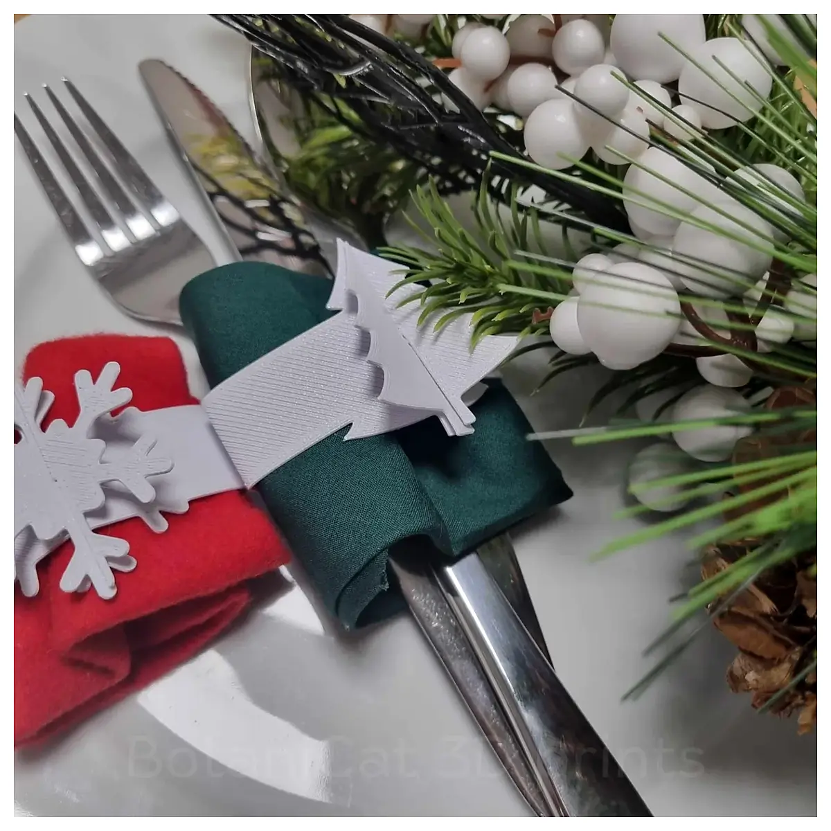 christmas table napkin rings holiday decor metal gold silver festive dinner party accessories