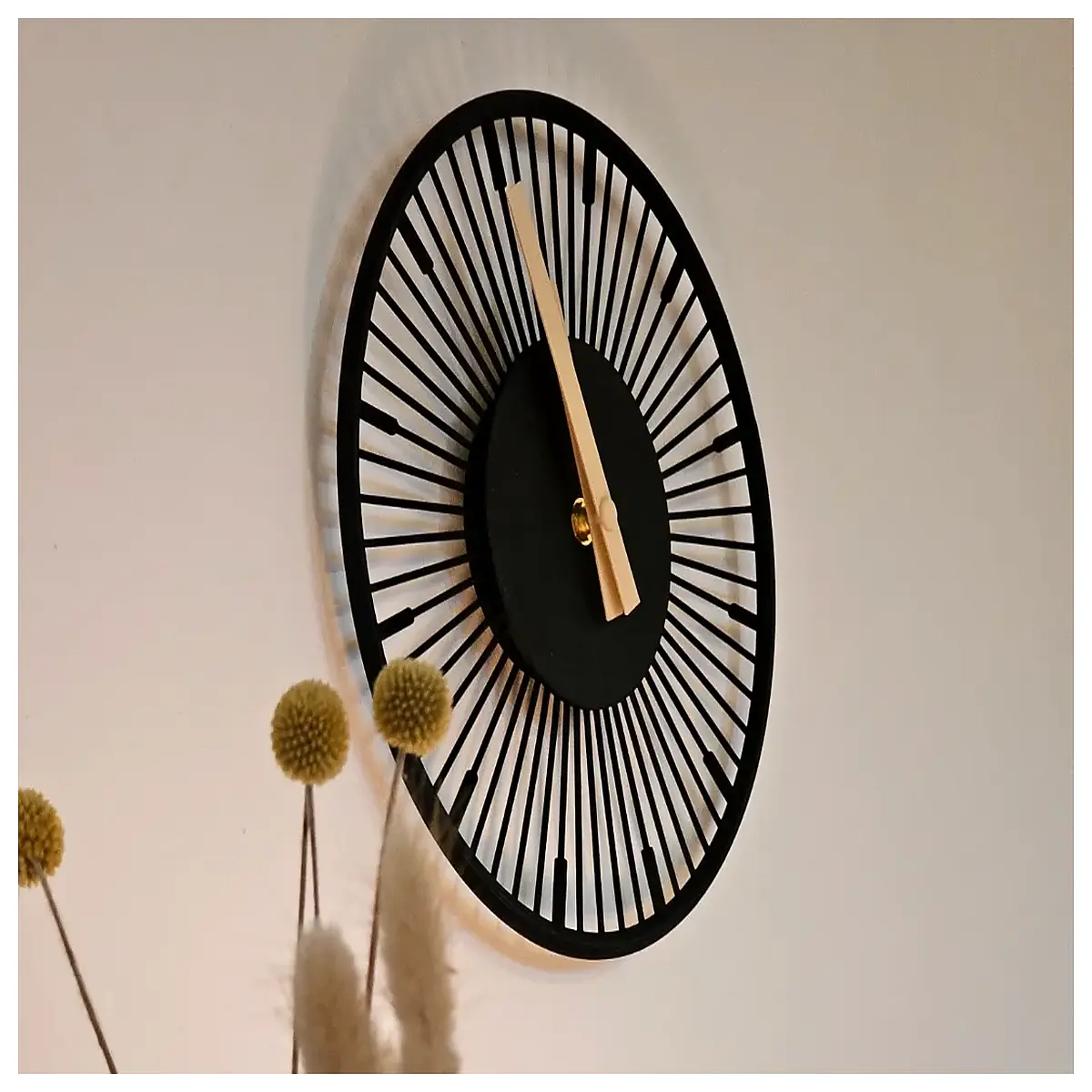 modern minimalist wall clock with hidden storage compartment designer home decor living room accent piece
