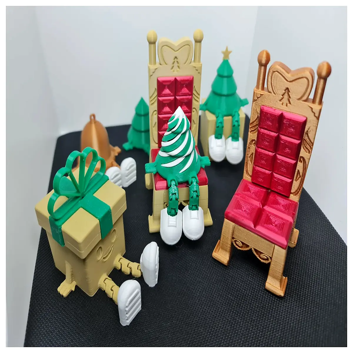 christmas santa claus rocking chair decoration holiday home decor festive sitting figure ornament for living room