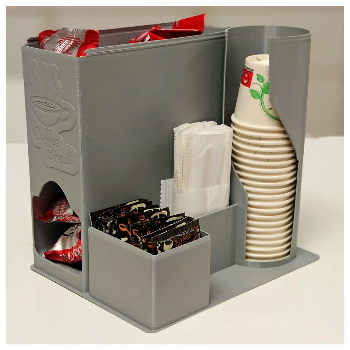 slim coffee accessory organizer box for desk storage compact container for pods tools