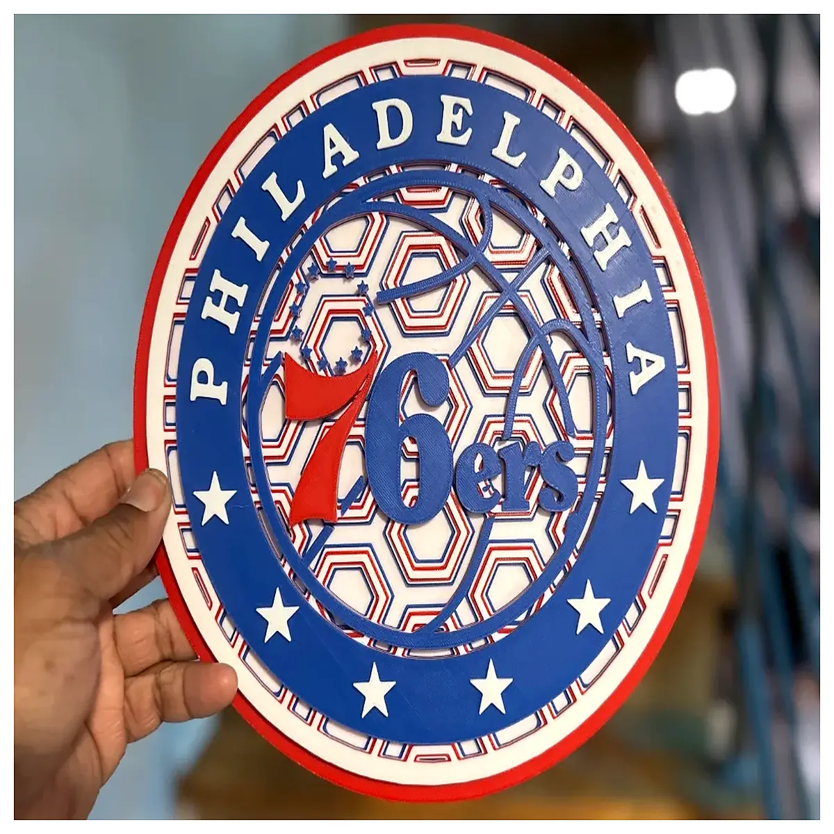 philadelphia mosaic art decor team wall hanging modern geometric sports gift