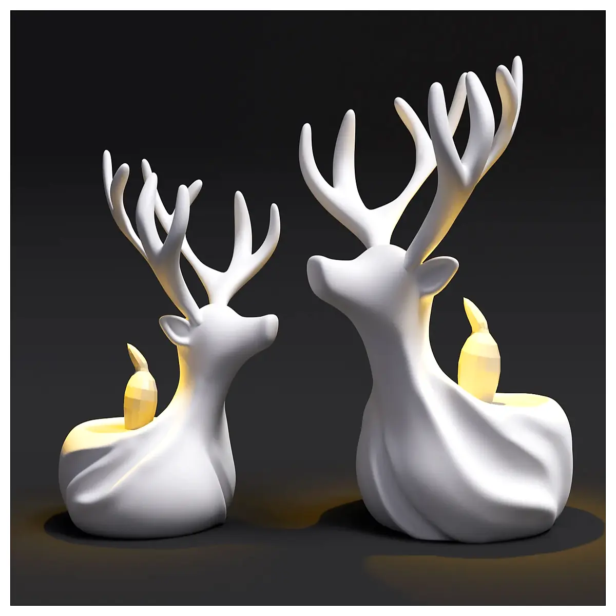 christmas reindeer candle holder decor holiday table centerpiece rustic wood metal deer candlestick for christmas eve dinner party