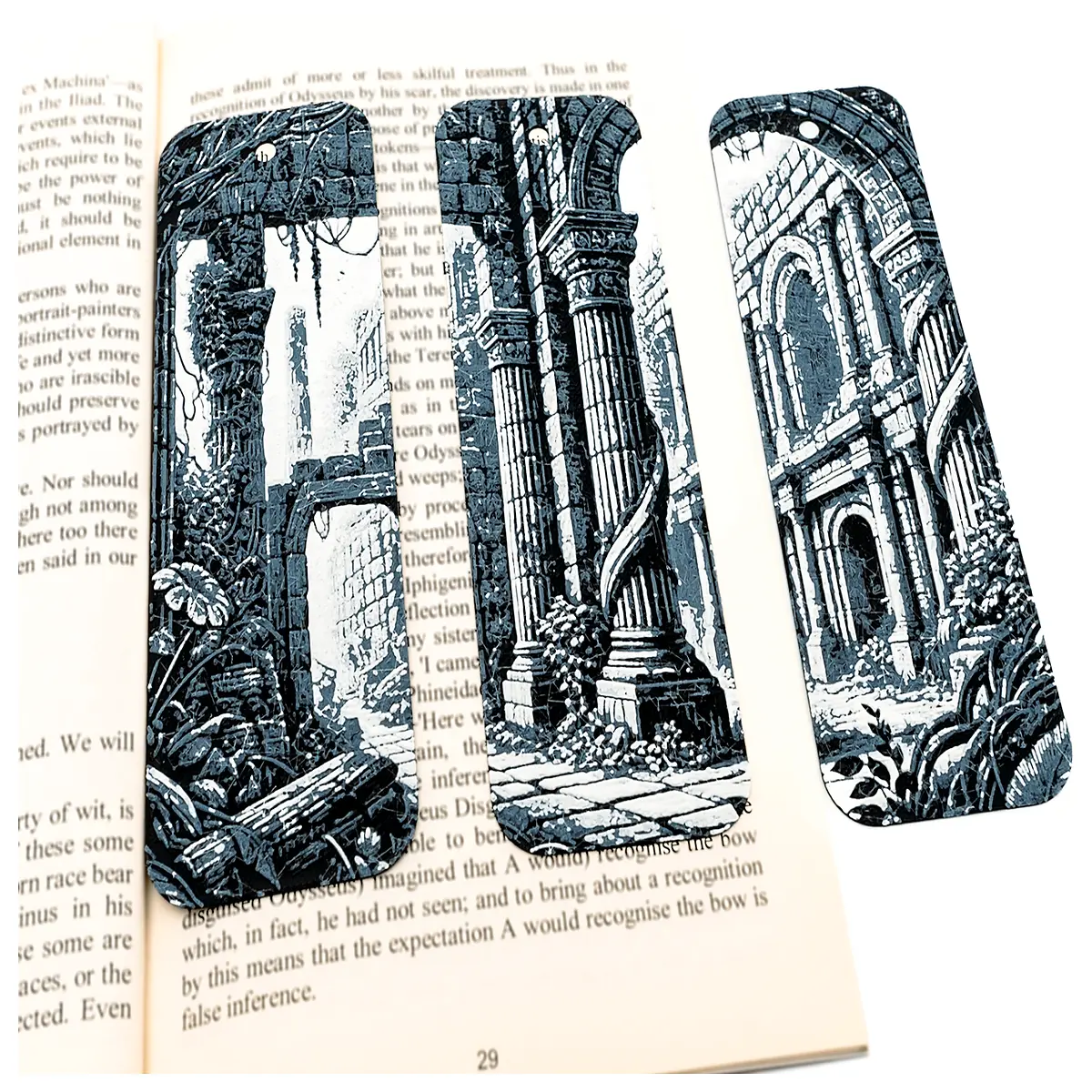 ancient ruins bookmark fantasy history literature gift vintage aesthetic reading accessory