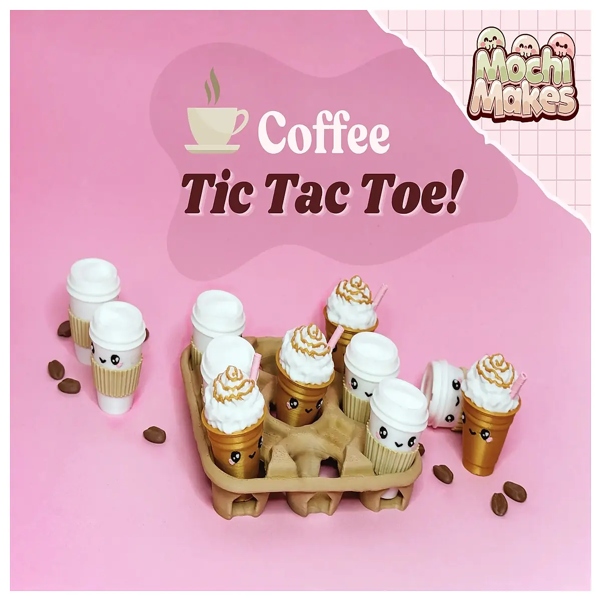 coffee themed toe game board for cafe decor coffee bean strategy toy barista gift idea