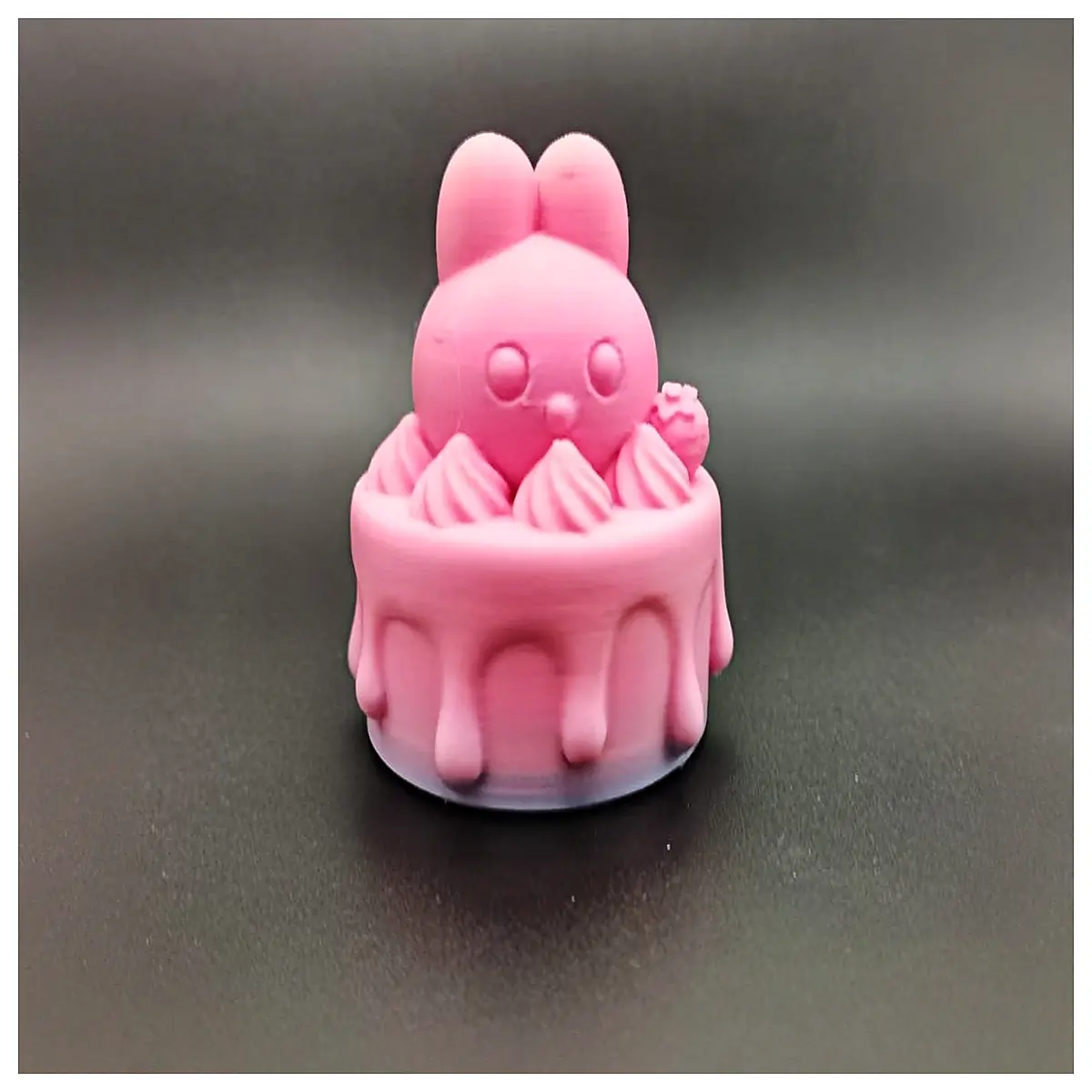 cute bunny rabbit cake topper for birthday party soft plush toy decoration pastel colored animal figurine sweet treat prop