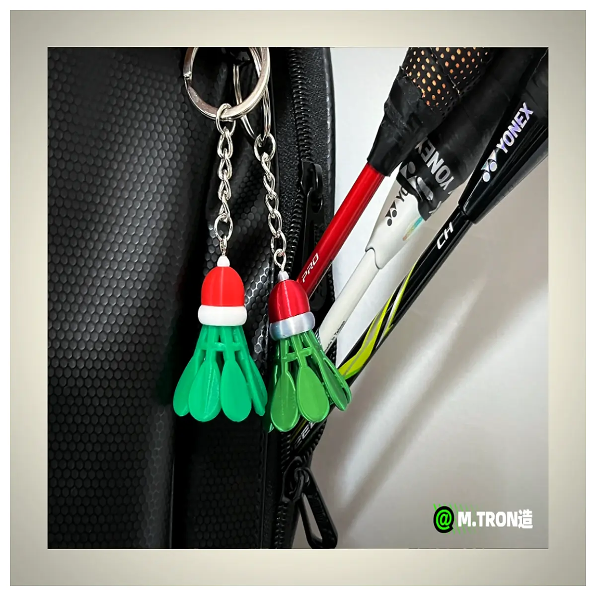 cute badminton keychain christmas ornament players holiday decor