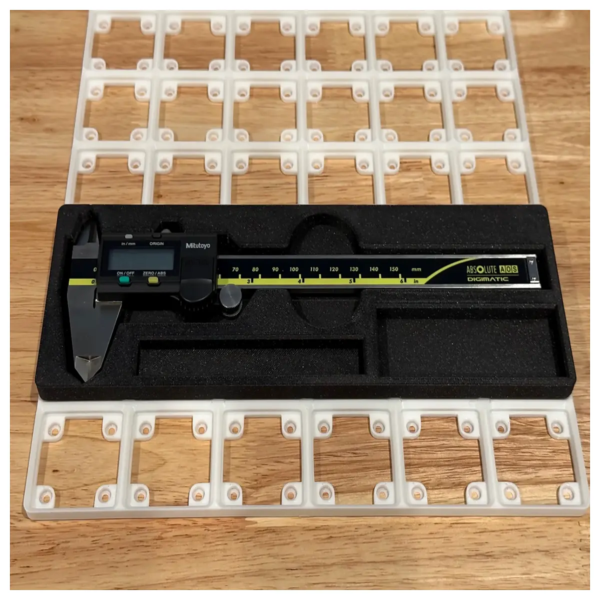 gridfinity caliper holder 6 inch low profile v2 organizer bin storage tray