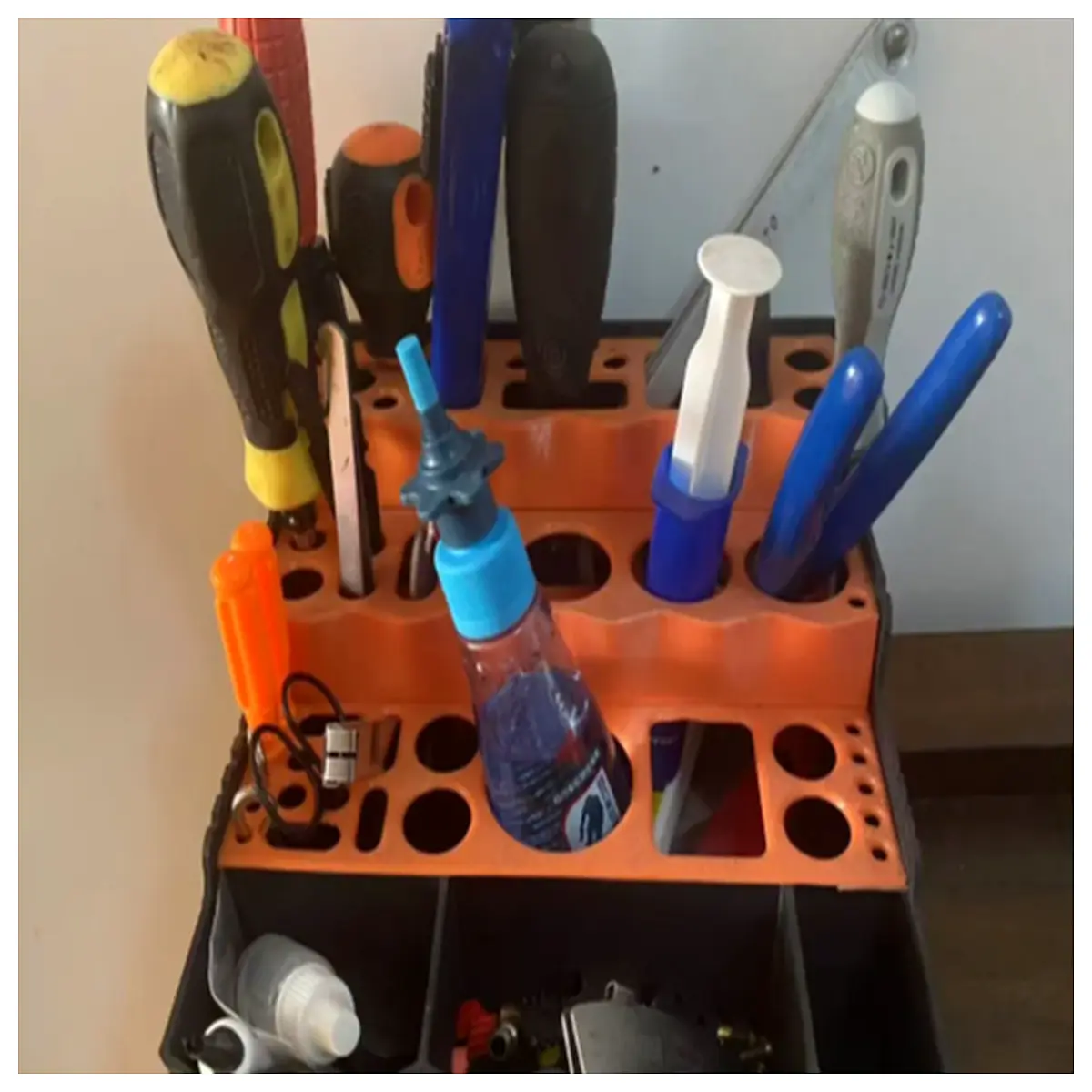 duty plastic tool box with lid portable hardware organizer storage case for screwdriver wrench set