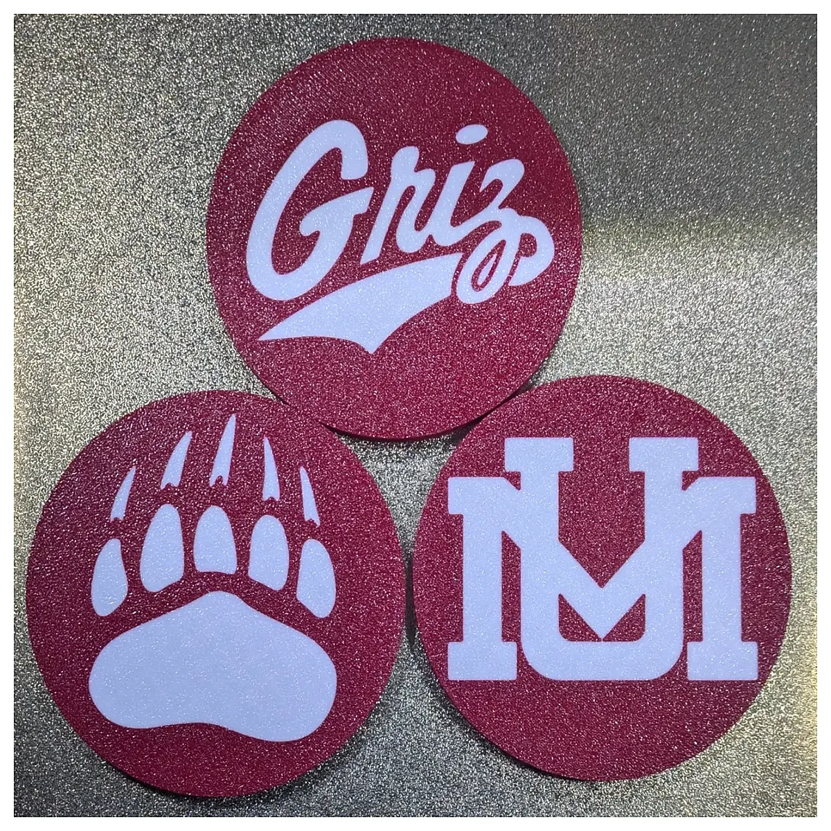 montana grizzlies coaster paw print university spirit gift