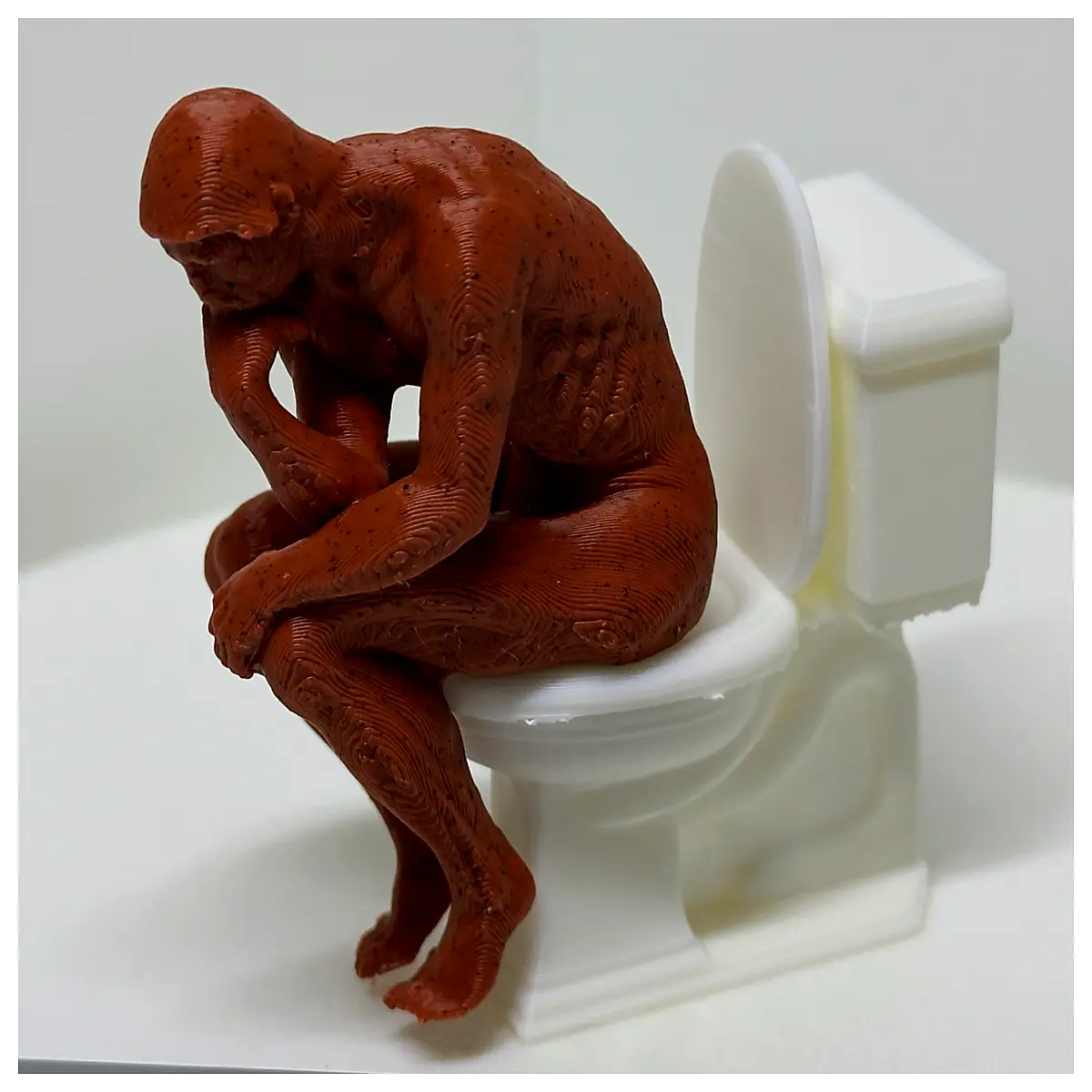 the thinker rotating statue toilet novelty gift funny bathroom decor sculpture