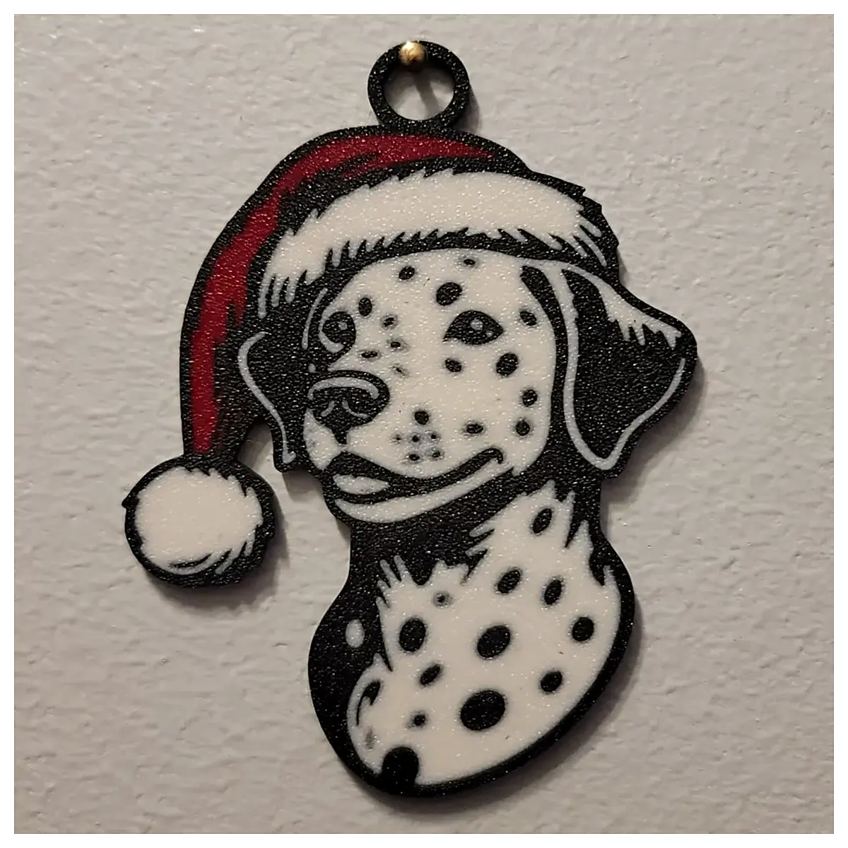 christmas dalmatian dog ornament spotted puppy holiday decor festive winter pet figurine for tree or mantel