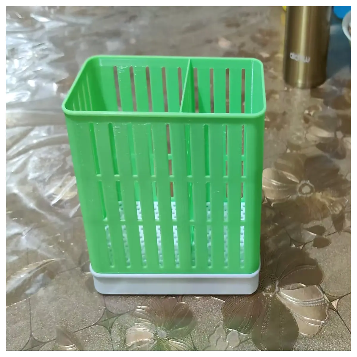 chopstick holder with drain tray for kitchen countertop anti microbial utensil rest box
