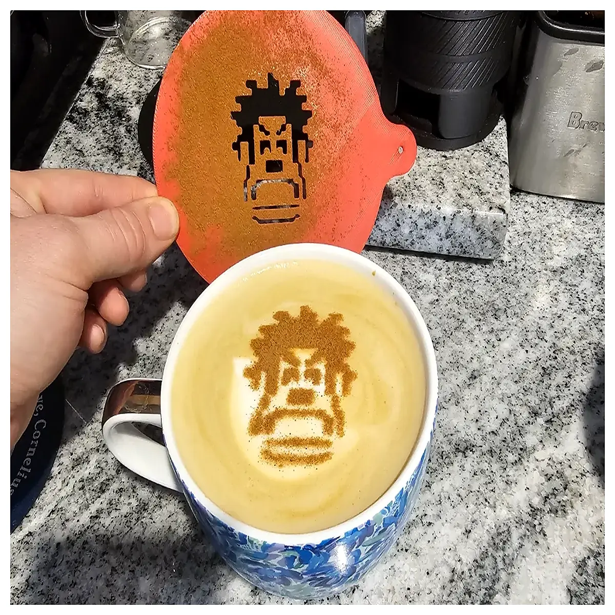 ralph breaks the internet latte art stencil coffee shop barista tool reusable plastic template for home brewing