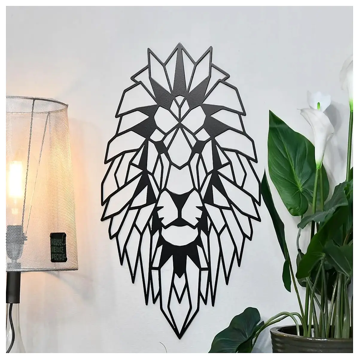 large metal lion wall art for living room modern animal sculpture decor safari theme home accessories piece