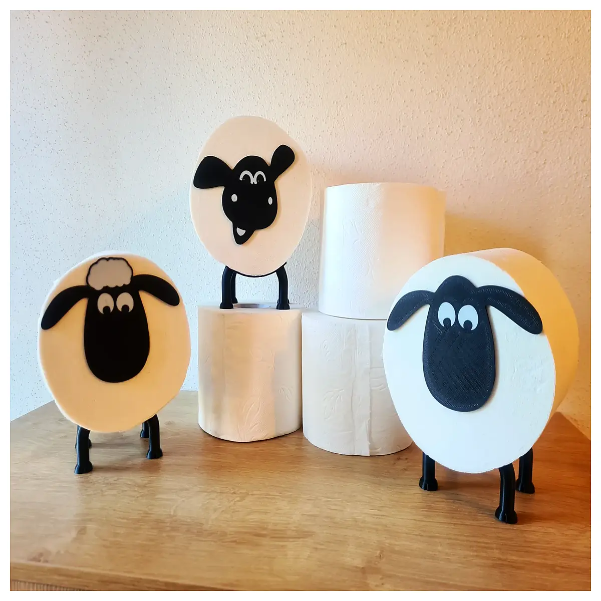 cute sheep toilet paper holder wall mounted bathroom tissue dispenser roll decorative home decor gift