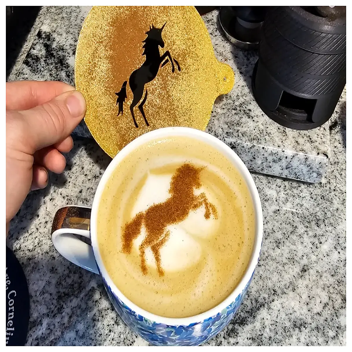 latte art stencil stainless steel reusable coffee template for barista home brewing