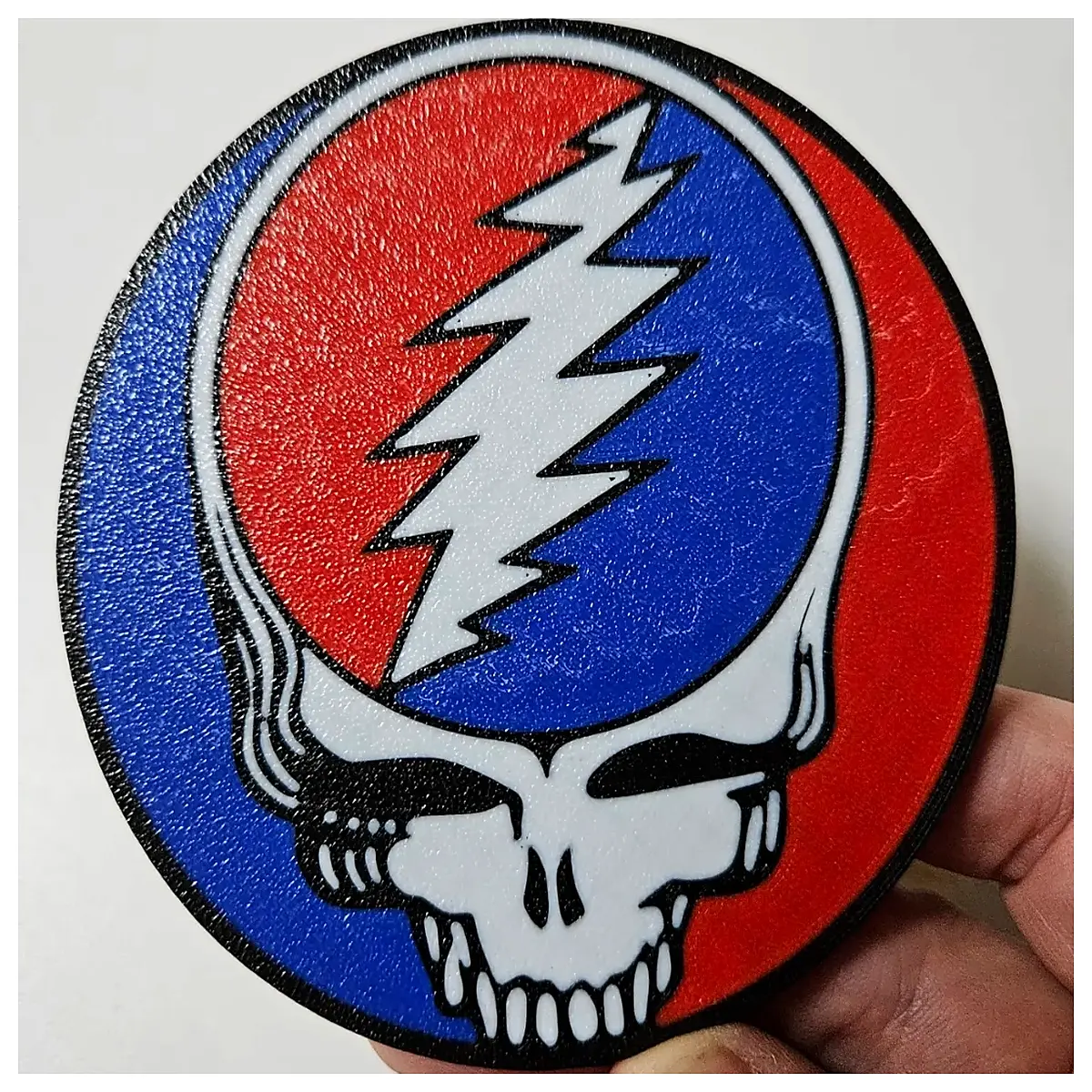 grateful dead stealie coaster set color gradient dark blue purple psychedelic rock band merchandise drink mat