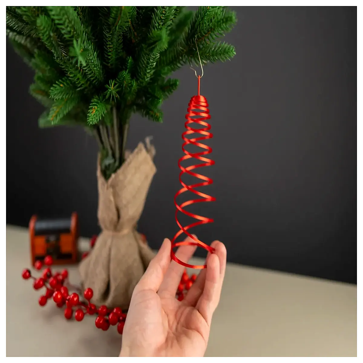 christmas tree spring coil decorations spiral hanging ornaments for holiday home decor festive party supplies