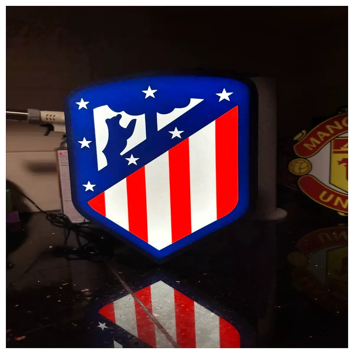 atletico madrid box with desk sign home office decor