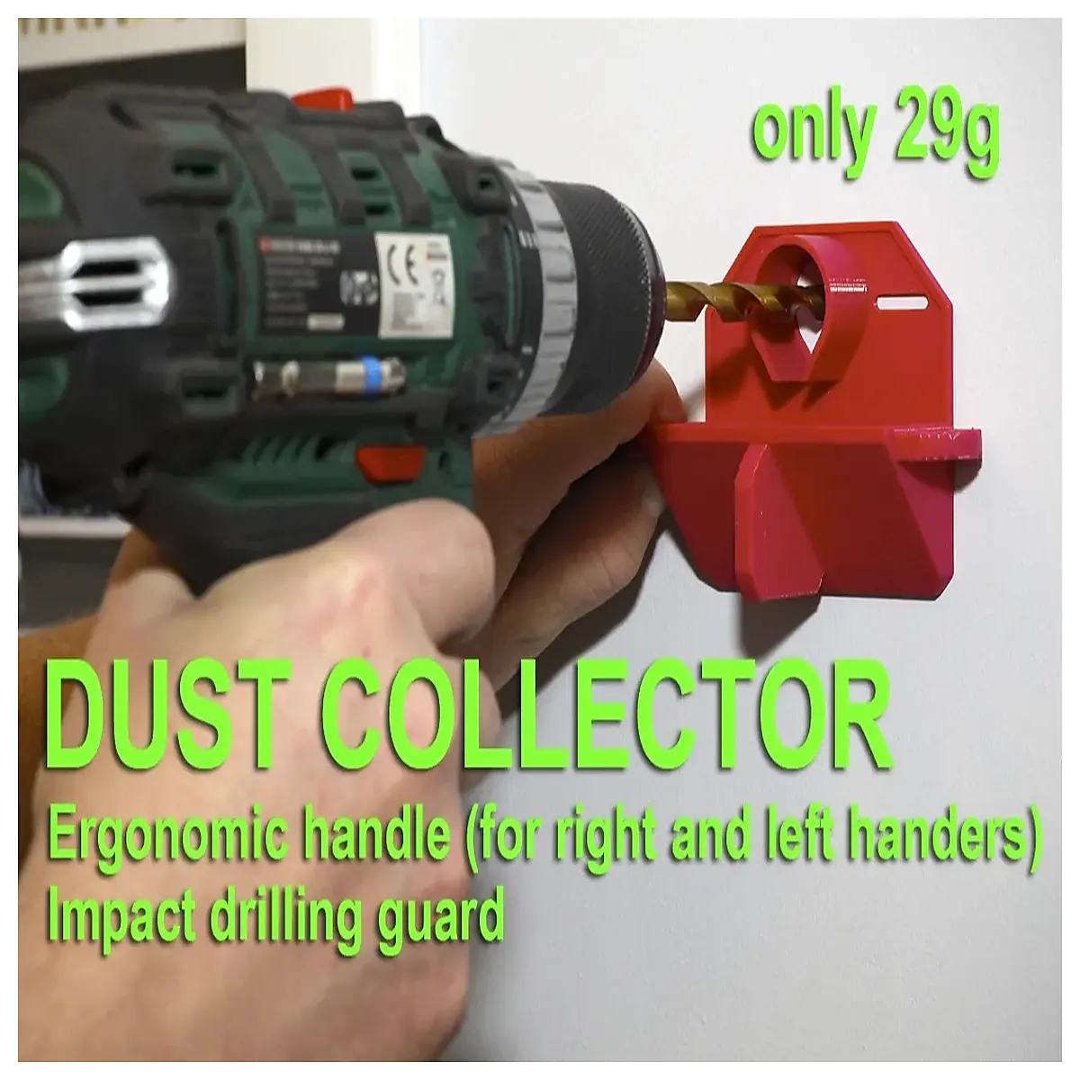 ergonomic handle collector guard for impact drill
