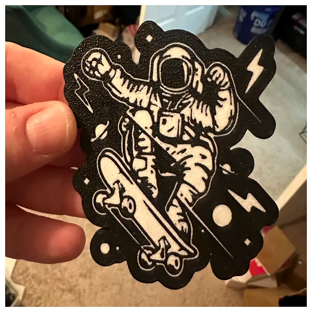 skateboarder astronaut fridge magnet cool space skateboarding decor teens boys