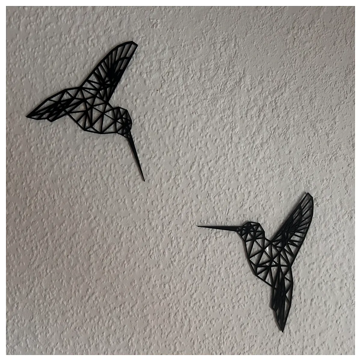 hummingbird wall decal 2d low poly geometric vinyl sticker modern home decor nursery art removable mural