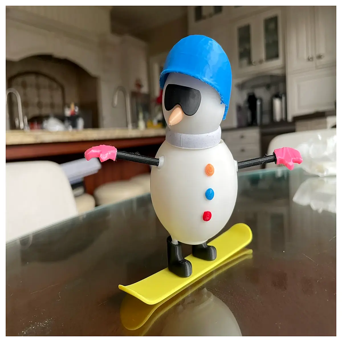 snowman snowboard sticker for kids funny winter sports decal dynamic snowman graphic vinyl cold weather gear decoration