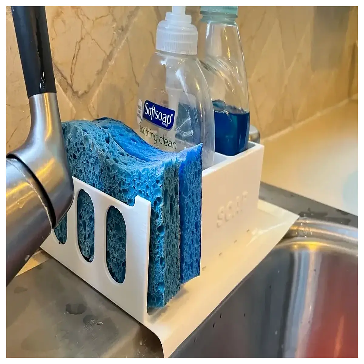 stainless steel sink organizer rack over counter storage shelf for dishes cups drying mat holder kitchen countertop accessories