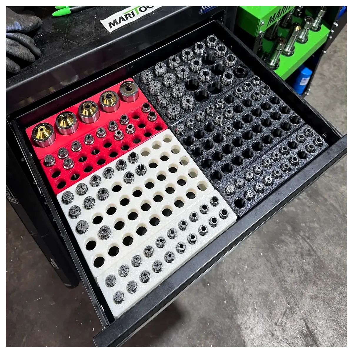 large seal chuck nut holder rack organizer storage box for lathe parts