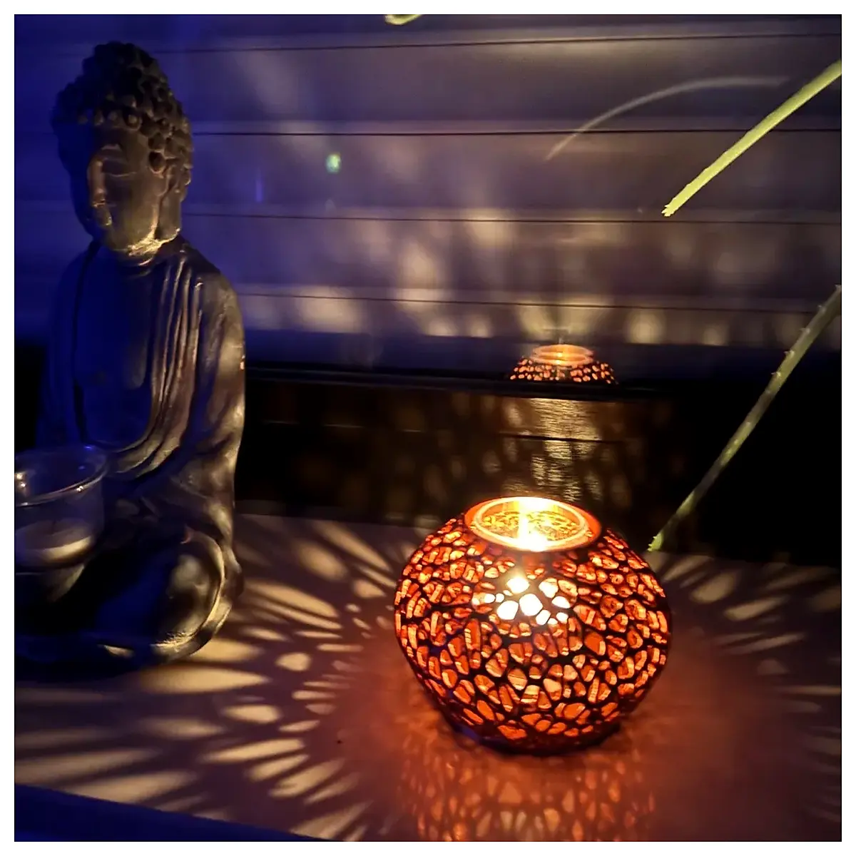 voronoi pattern candle holder geometric modern table decor zen meditation relaxation home accent