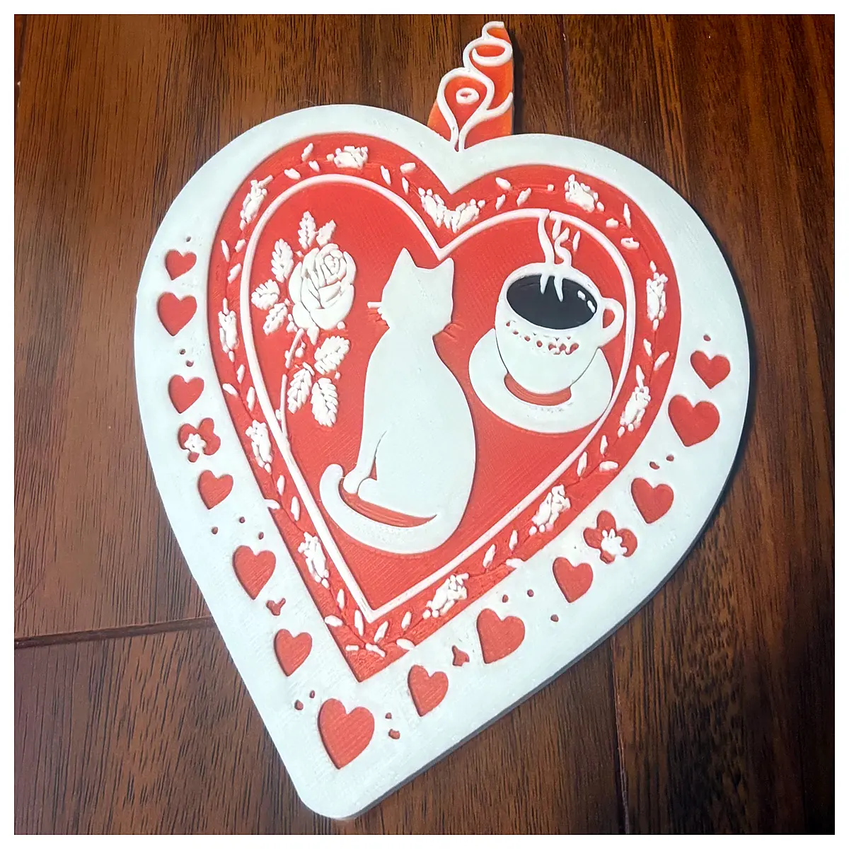 cat floral coffee coaster valentines day her romantic home decor mug mat