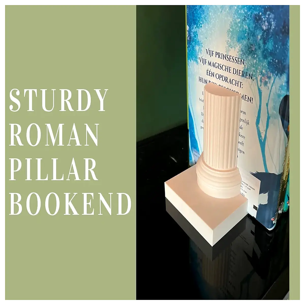 roman column bookends for books classical architecture desk accessories stone look library organizers