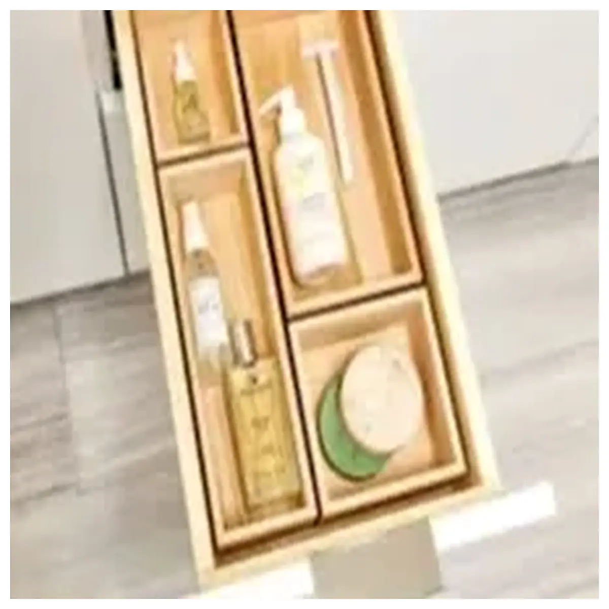 bathroom storage organizer shelf counter caddy for toiletries shampoo bottles towels and cosmetics