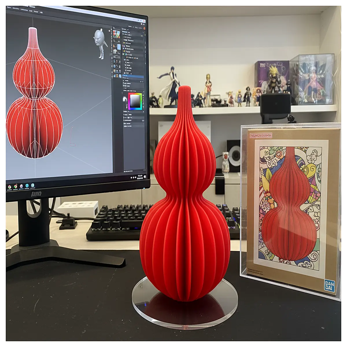 origami red gourd craft diy paper folding lucky symbol for home decor and gift