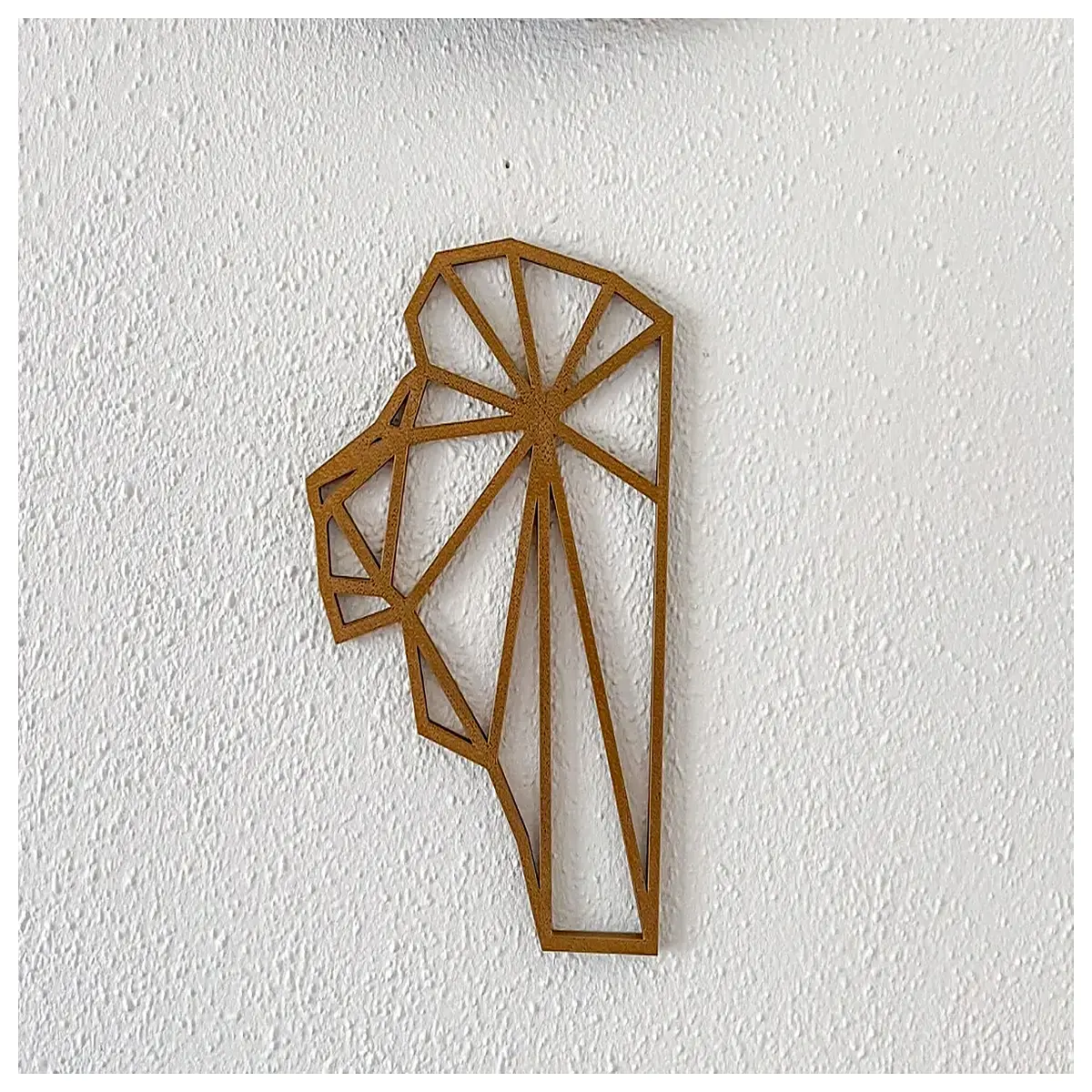 modern geometric lion wall art abstract metal sculpture home decor living room accent piece