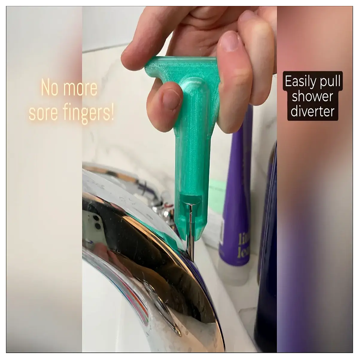 shower valve handle extension bar for elderly arthritis grip assist long reach lever