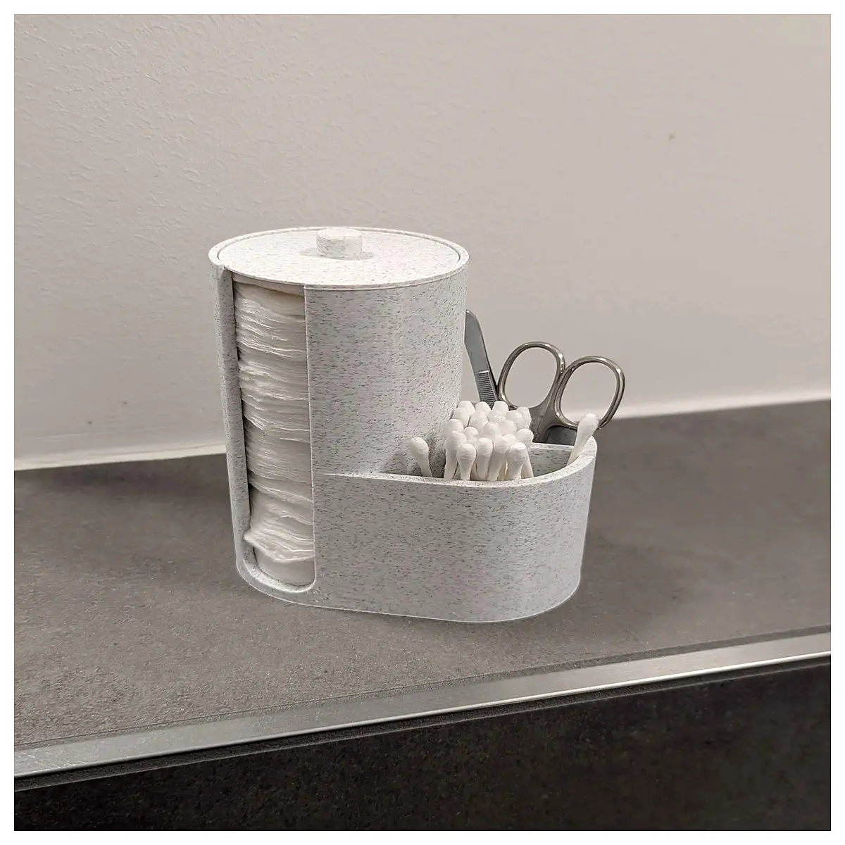 cotton swab holder dispenser box with lid storage container for bathroom vanity countertop organization