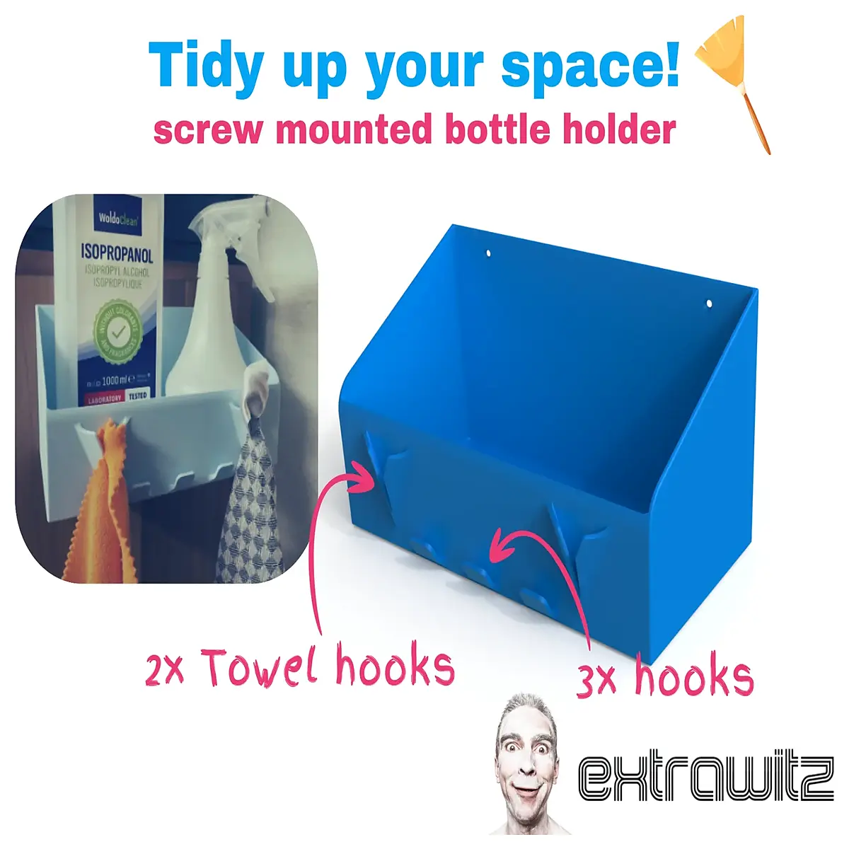 screw mount water bottle holder rack for gym bike stationary cycling fitness equipment storage organizer