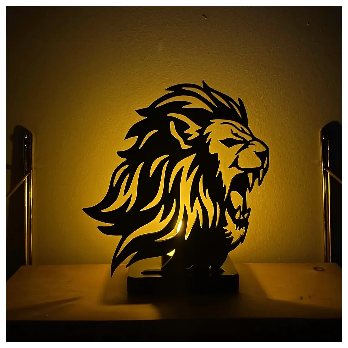 lion silhouette tea cup candle holder gothic animal mug dark academia decor gift spooky home accents