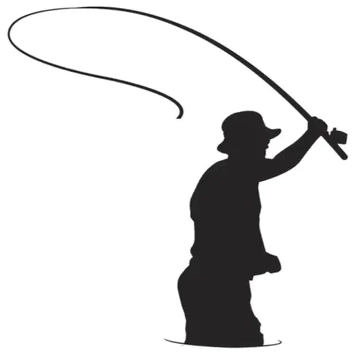 fishing silhouette decal for tackle box angler wall art sticker boat window vinyl graphic fishing gear design