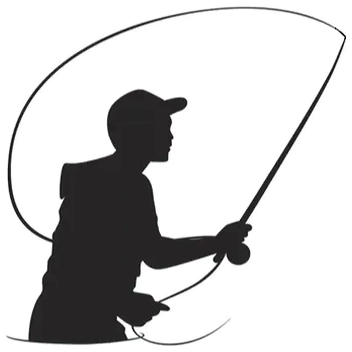 fishing silhouette decal for tackle box boat hull sticker angler art vinyl wrap