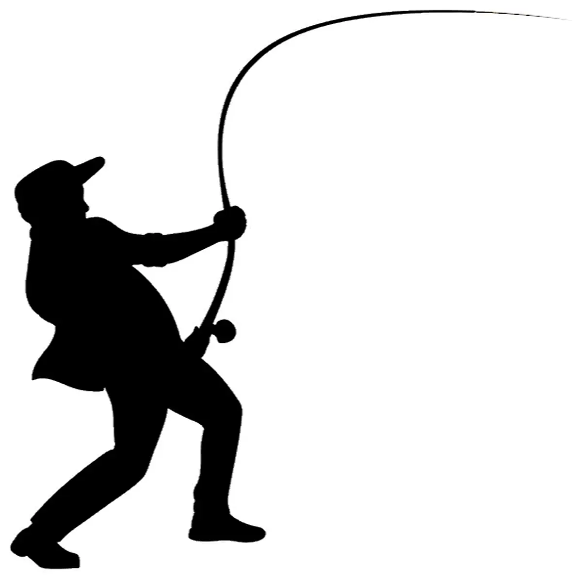 fishing silhouette tattoo design angler shadow art print fisherman outline wall decor for man cave