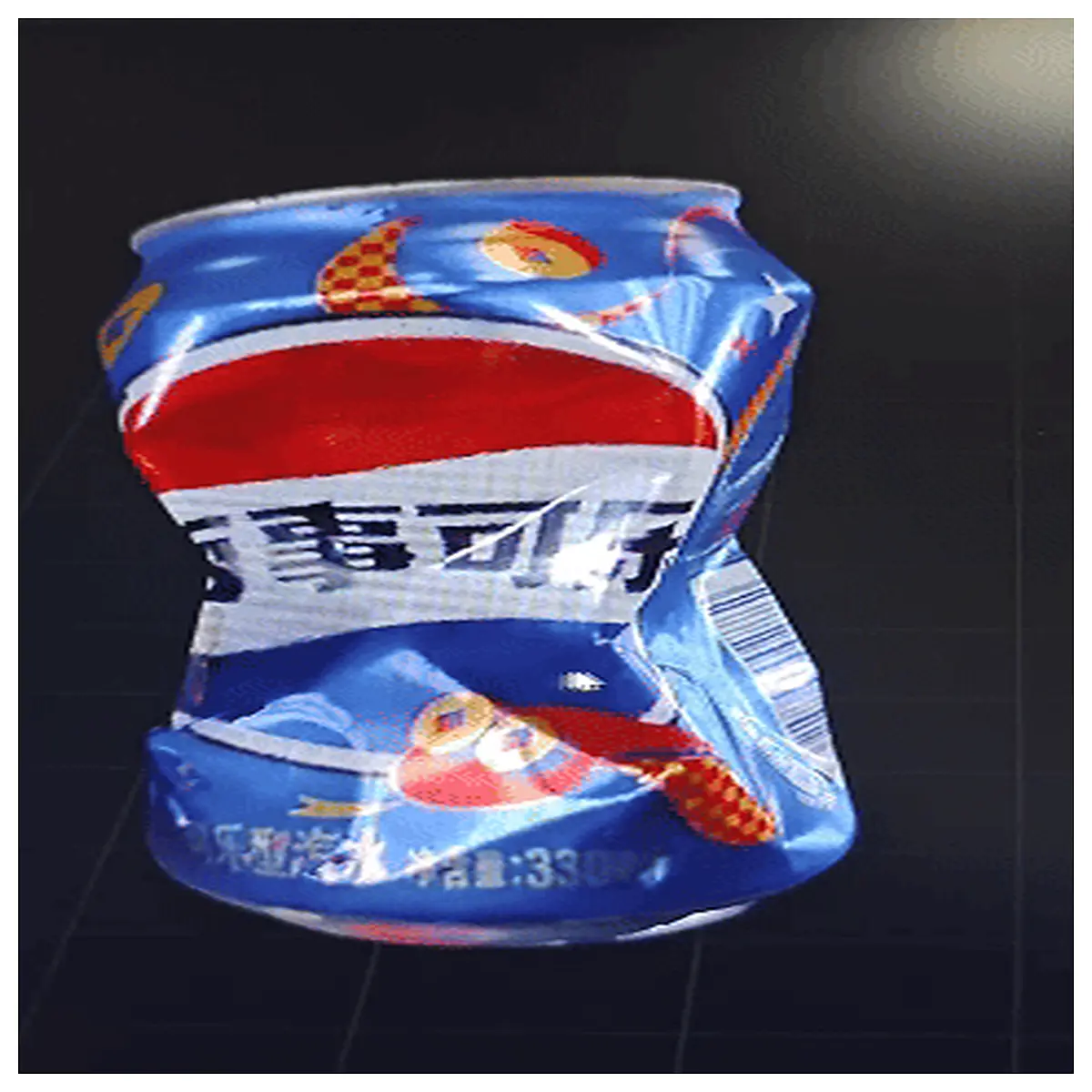 crushed soda bottle recycling bin compact trash can for home office space saving waste disposal