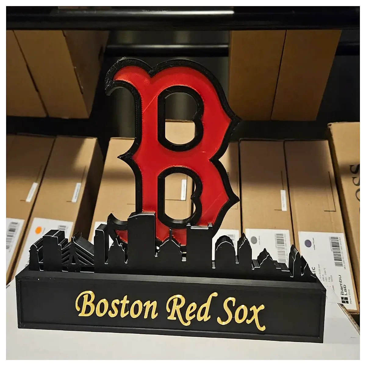red sox skyline art print fenway park cityscape poster massachusetts baseball souvenir fans