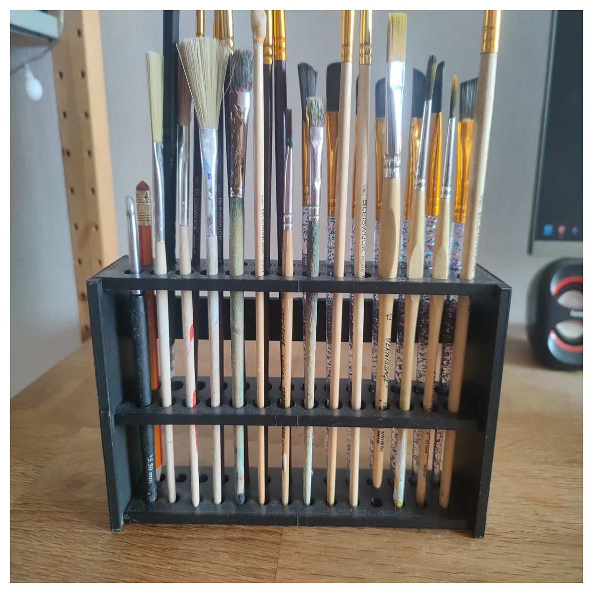 universal snap on makeup brush holder organizer for vanity table desktop storage rack