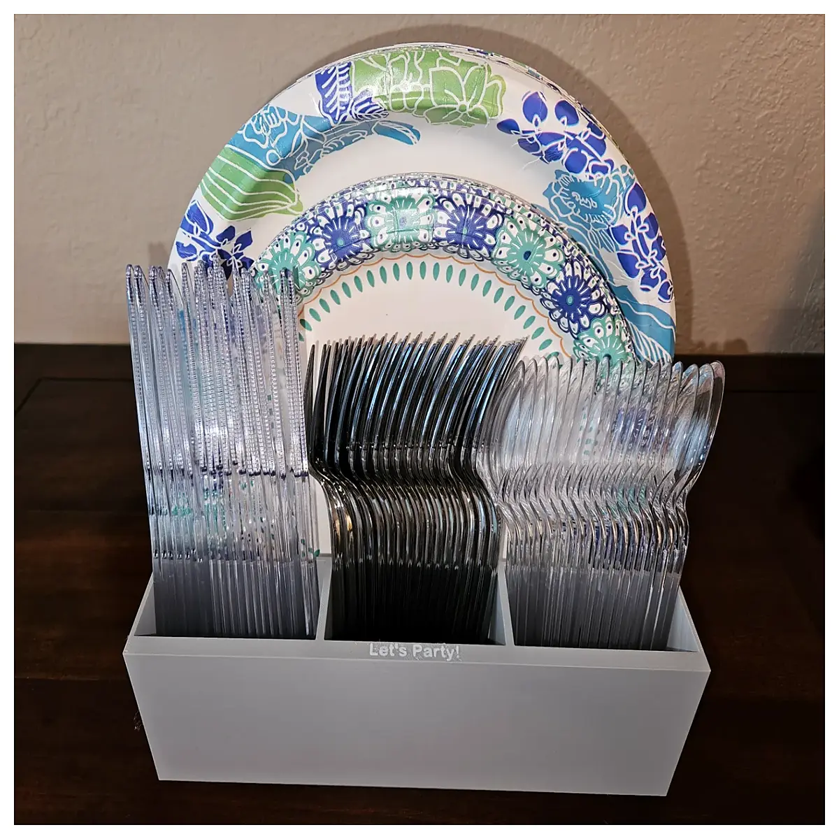 large party plate organizer tray for buffet serving dishes tableware storage rack