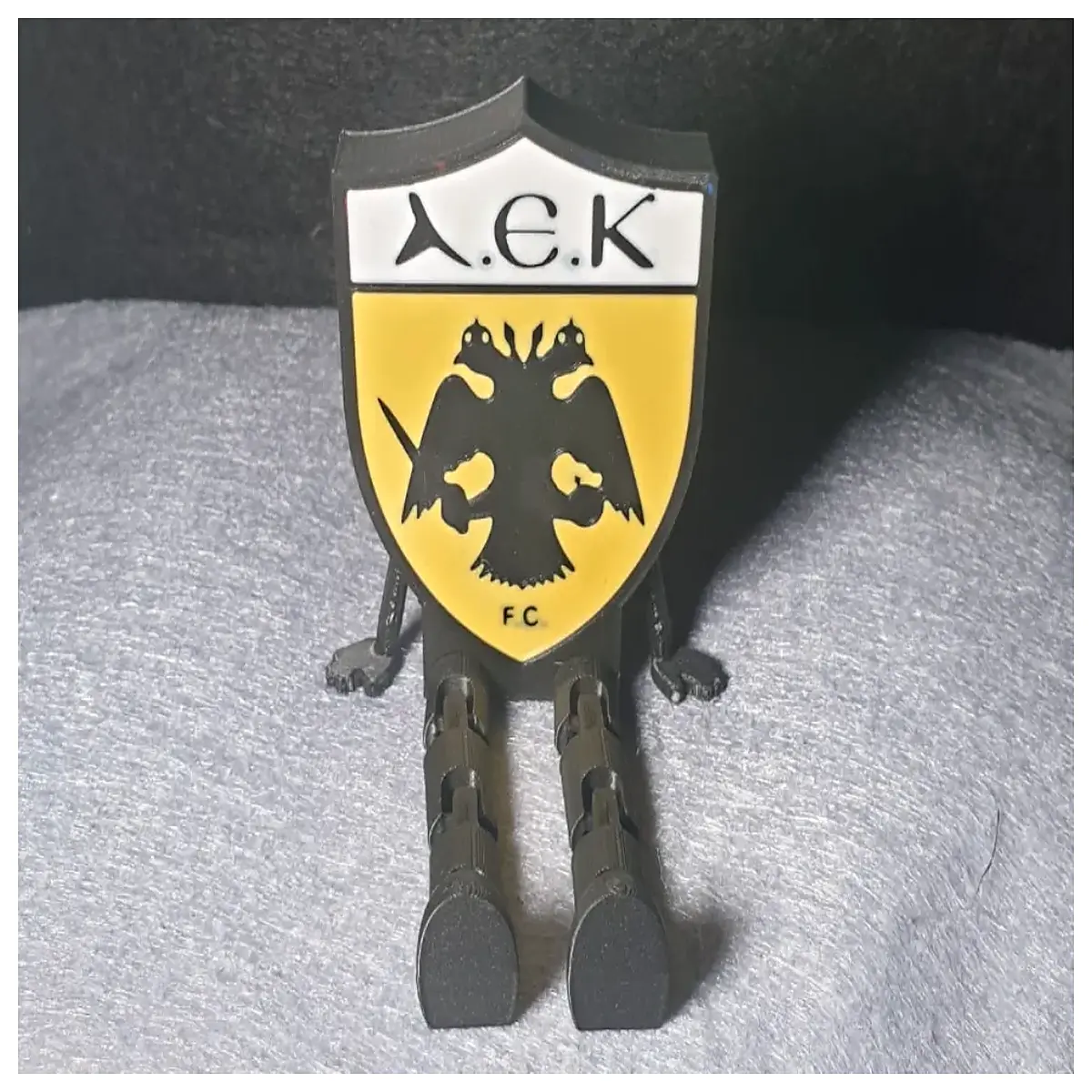 aek fc shield with adjustable legs portable rack for team logos duty base for indoor outdoor events