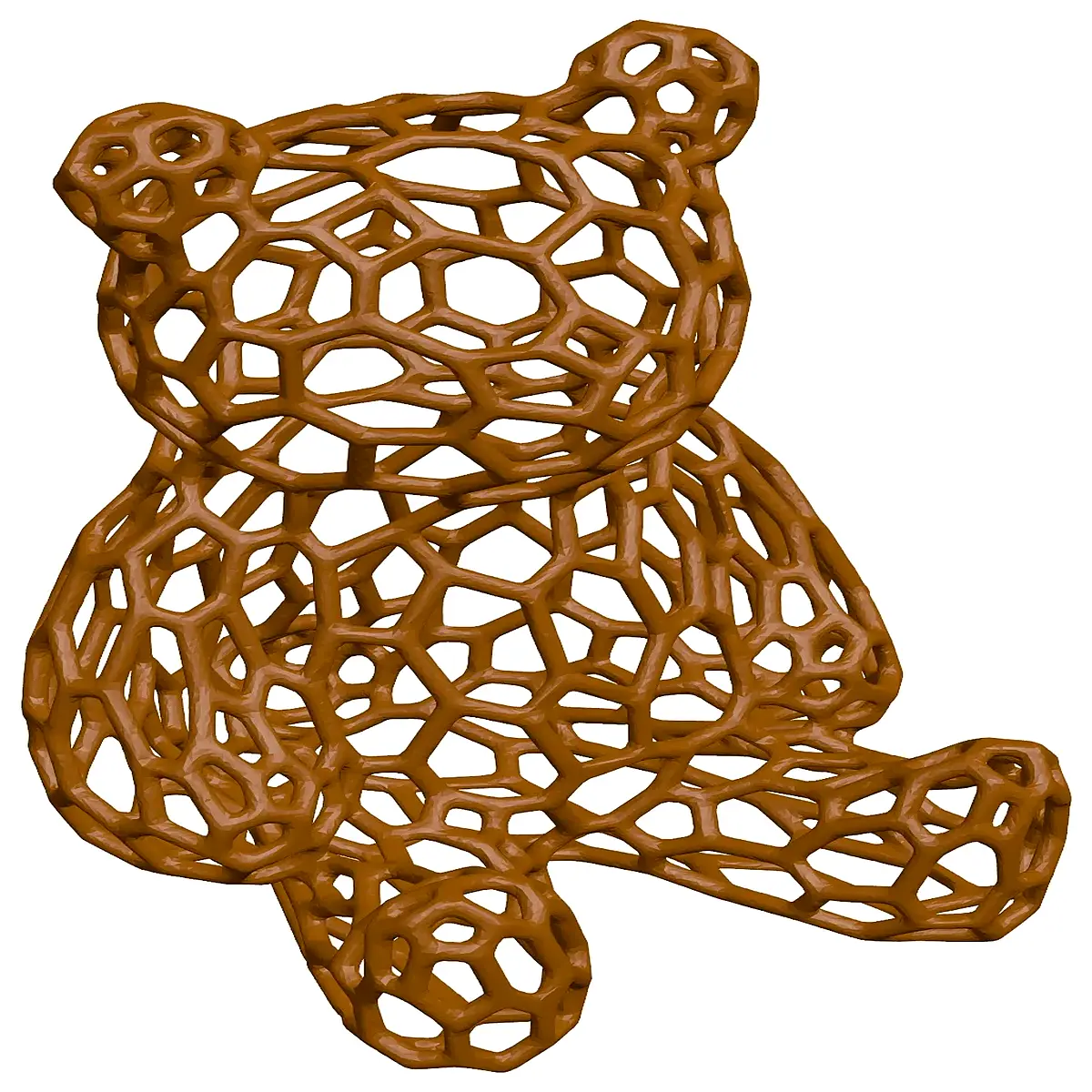voronoi pattern teddy bear plush toy geometric wireframe stuffed animal for home decor gift